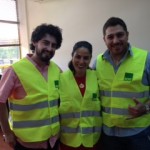 Matias Lara, Blenda Leal y Maximiliano Fernandez de la gerencia de estudios.
